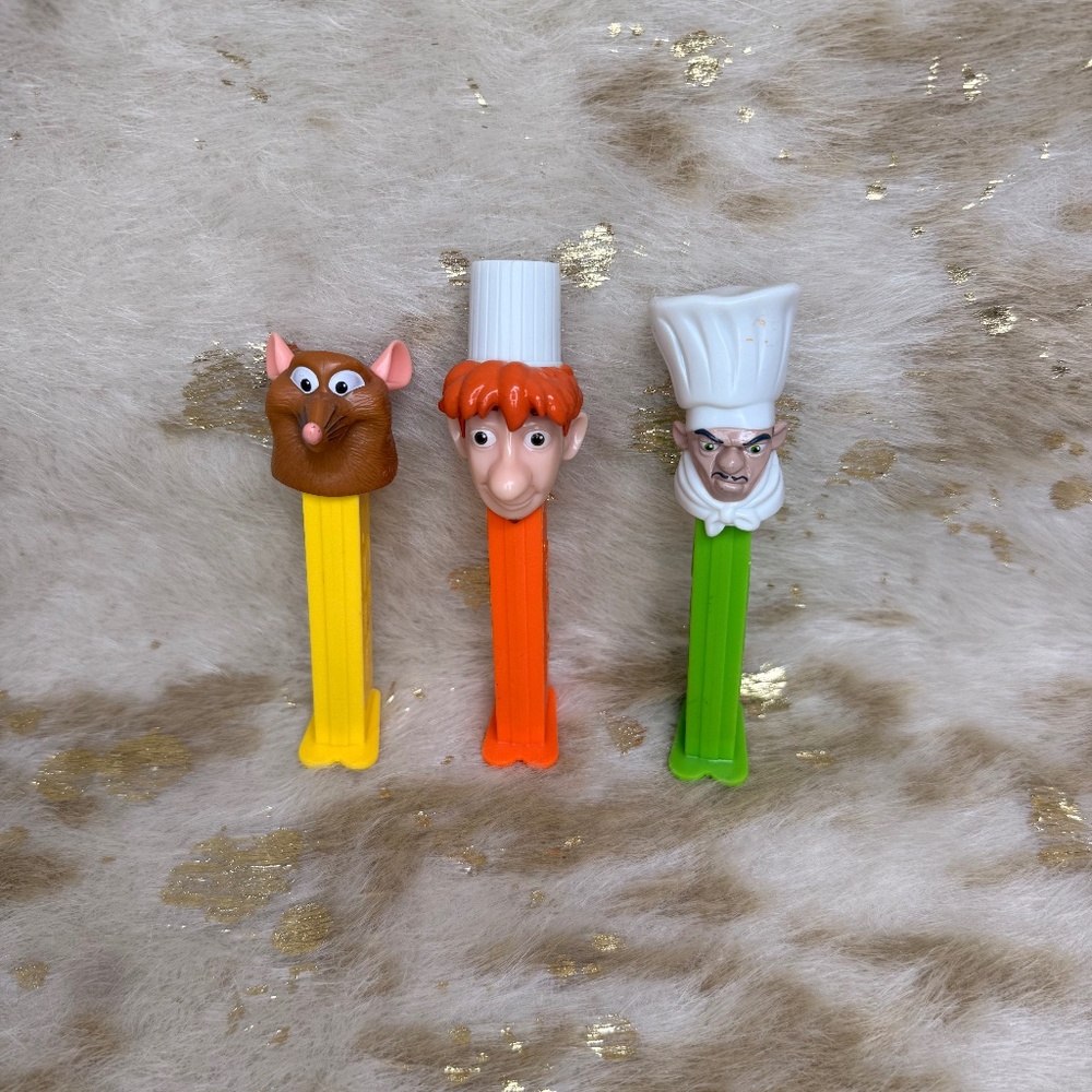 Pez Dispensers Ratatouille Rare Vintage EMILE, CHEF SKINNER, LINGUINI Set Of 3‎